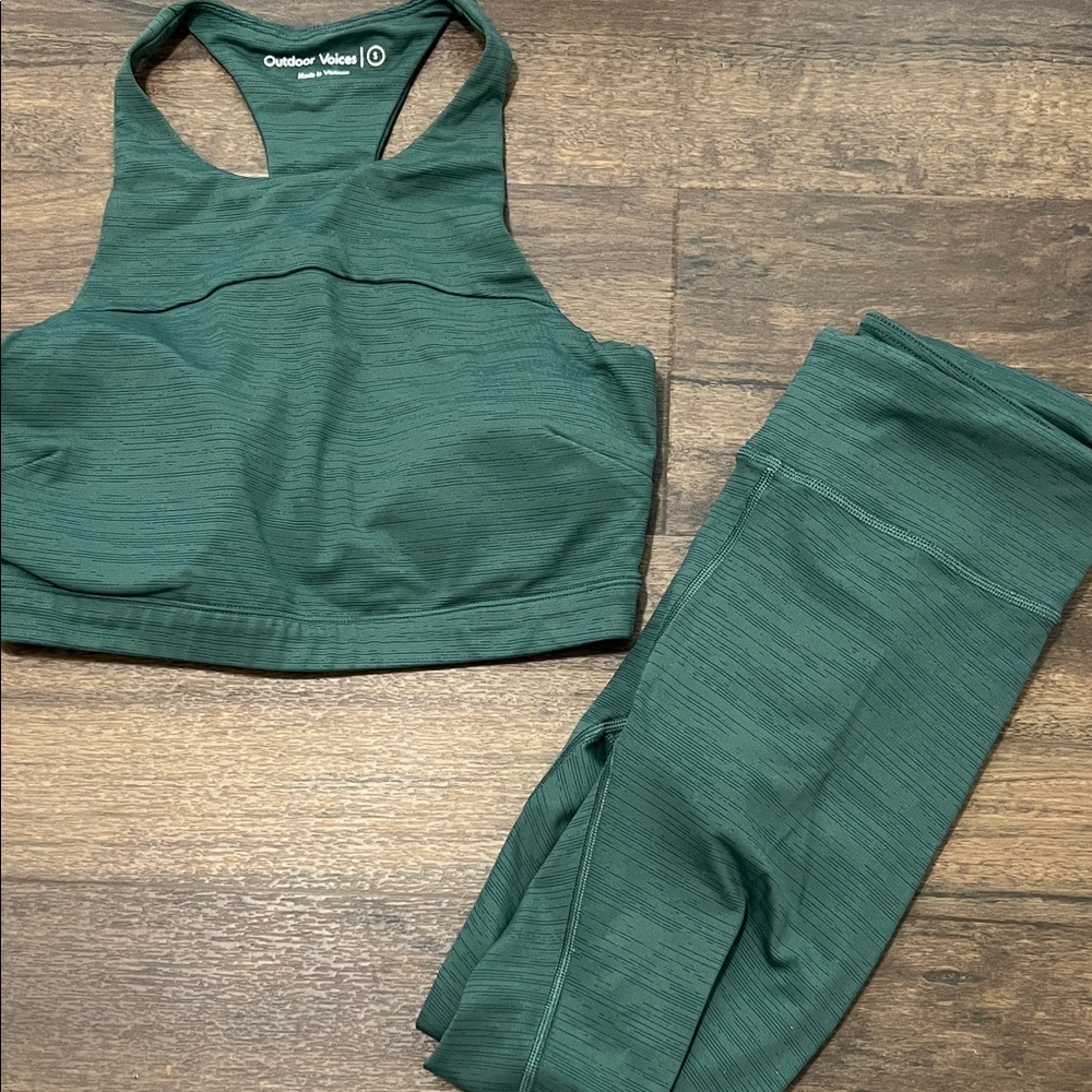 Outdoor Voices Forest Green Activewear Set